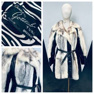 Gottlieb Furs Black Cross Mink Coat w/ Leather Backing and Luxury Swirl Lining